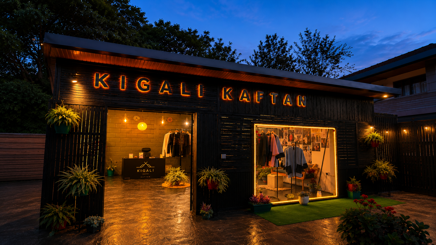Kigali Kaftan atelier showcasing craftsmanship and bespoke tailoring